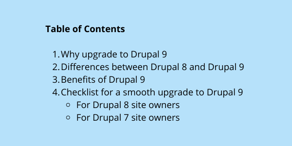 Drupal 9 Readiness Checklist