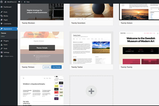 WordPress 6.3 Preview Themes